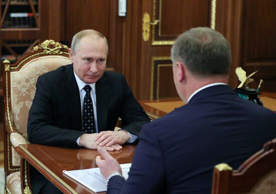 Президент РФ В. Путин встретился с врио губернатора Астраханской области И. Бабушкиным