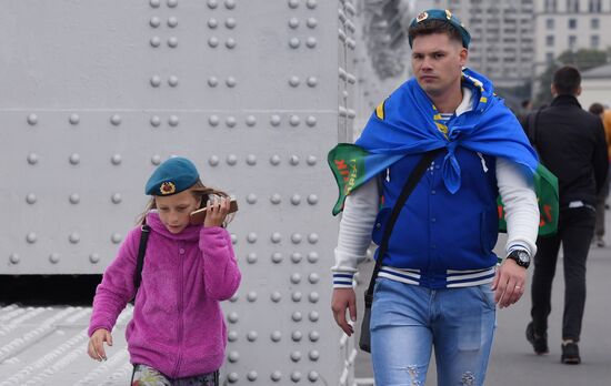 Празднование Дня ВДВ в Москве