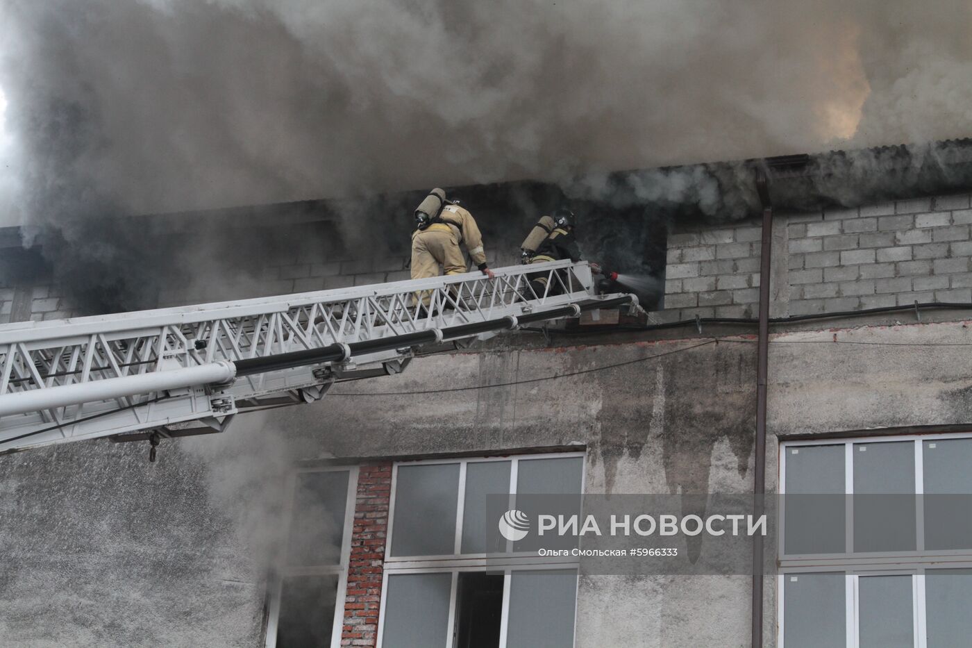 Пожар в цехе по обработке шерсти во Владикавказе
