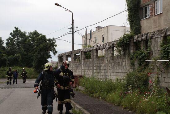 Пожар в цехе по обработке шерсти во Владикавказе