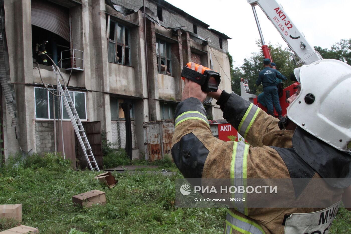 Пожар в цехе по обработке шерсти во Владикавказе