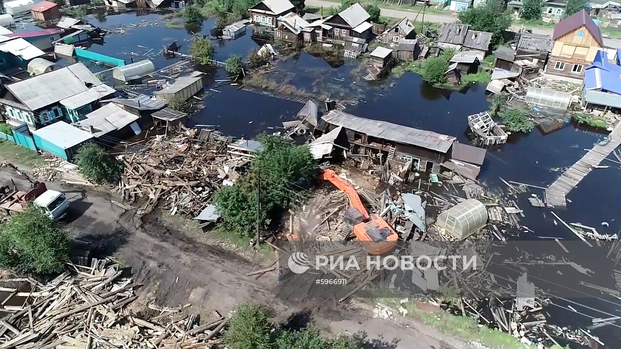 Ликвидация  последствий паводка в Иркутской области 