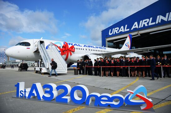 Презентация нового самолета Airbus A320neo авиакомпании "Уральские авиалинии"