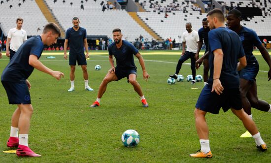 Футбол. Суперкубок УЕФА. Тренировка ФК "Челси"