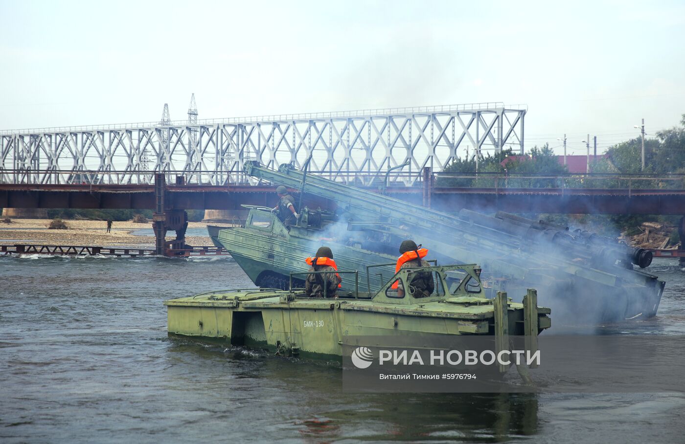 Учения военнослужащих мостовых подразделений ЮВО