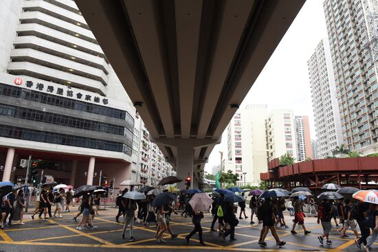 Акция протеста в Гонконге 
