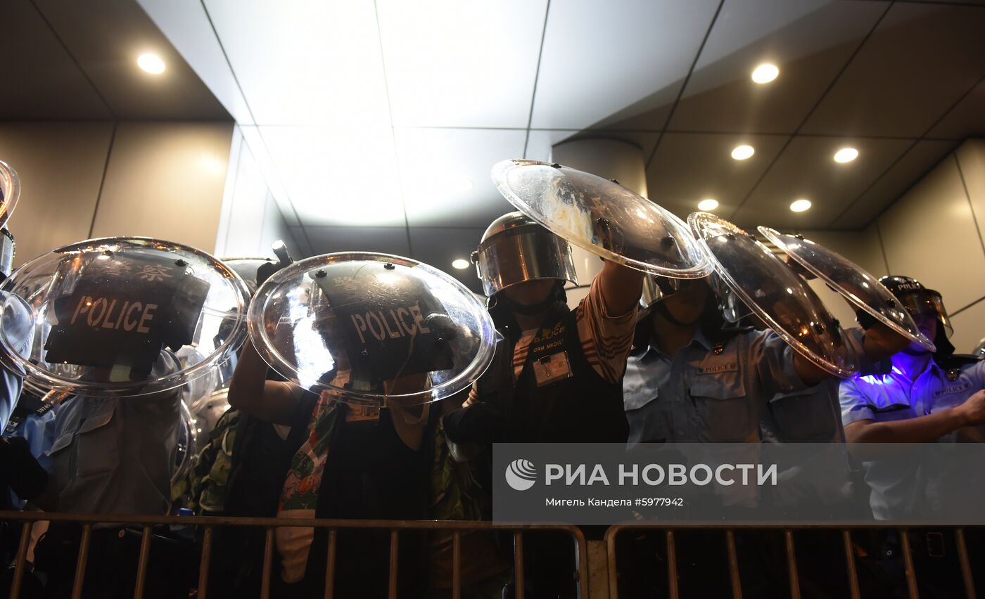 Акция протеста в Гонконге