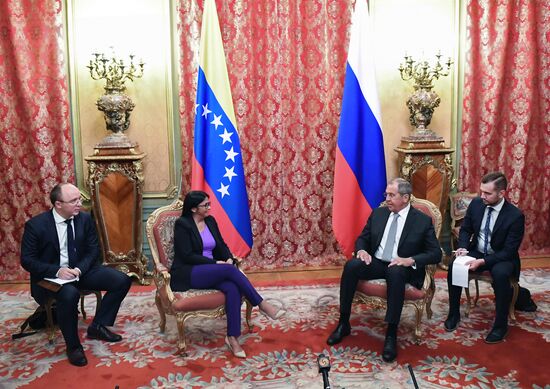 Встреча главы МИД РФ С. Лаврова с вице-президентом Венесуэлы Д. Родригес