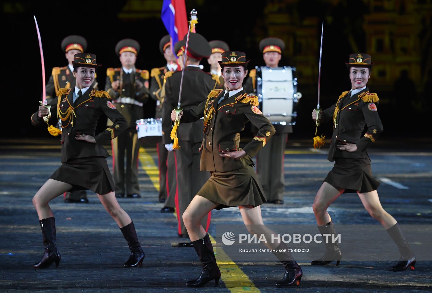 Репетиция парада участников фестиваля "Спасская башня"