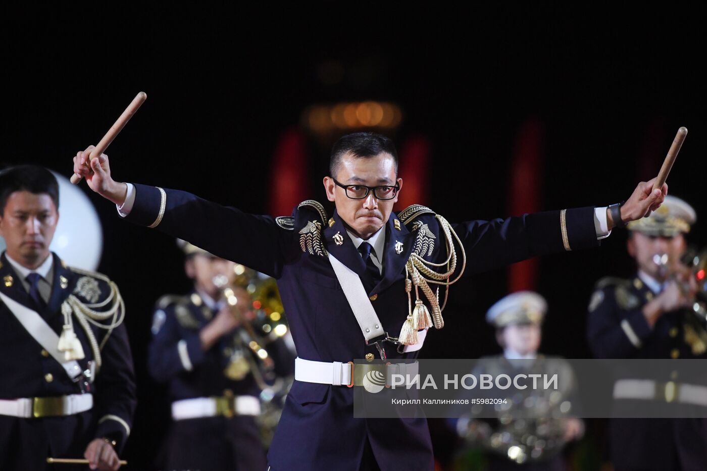 Репетиция парада участников фестиваля "Спасская башня"
