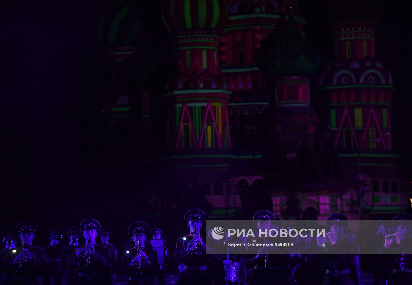 Репетиция парада участников фестиваля "Спасская башня"