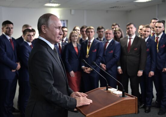 Президент РФ В. Путин принял участие в церемонии закрытия чемпионата мира WorldSkills 2019 в Казани