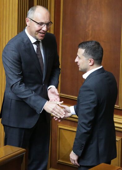 Первое заседание Верховной рады Украины нового созыва