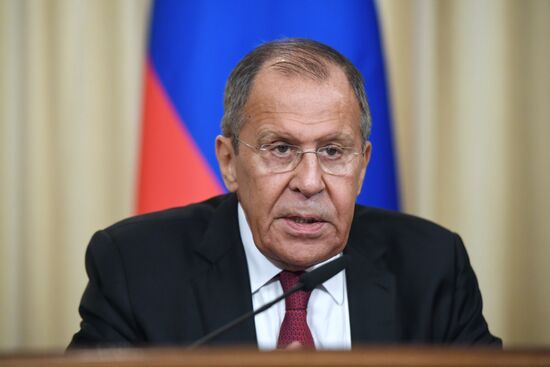 Встреча глав МИД РФ и Ирана С. Лаврова и М. Зарифа