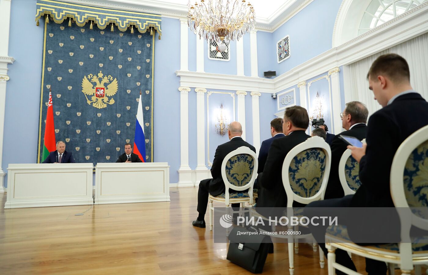 Премьер-министр РФ Д. Медведев провел переговоры с премьер-министром Белоруссии С. Румасом