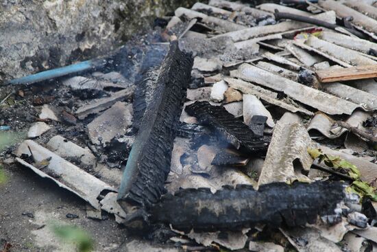 Последствия обстрела в Донецкой области