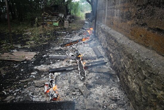 Последствия обстрела в Донецкой области