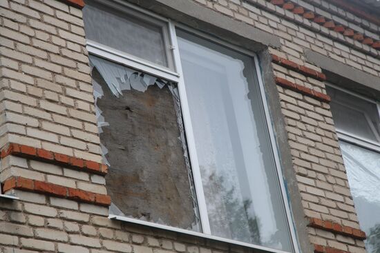 Последствия обстрела в Донецкой области