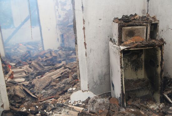 Последствия обстрела в Донецкой области