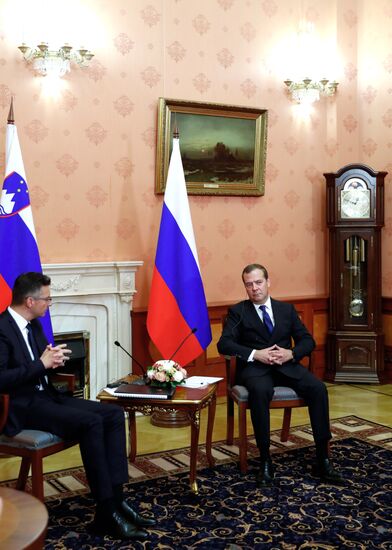 Премьер-министр РФ Д. Медведев встретился с председателем правительства Республики Словения М. Шарецем 