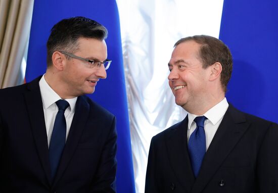 Премьер-министр РФ Д. Медведев встретился с председателем правительства Республики Словения М. Шарецем 