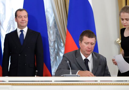 Премьер-министр РФ Д. Медведев встретился с председателем правительства Республики Словения М. Шарецем 