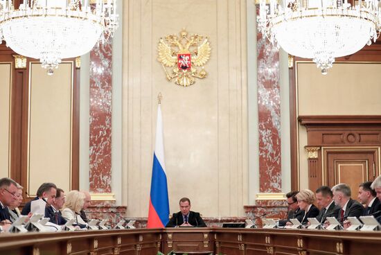 Премьер-министр РФ Д. Медведев провел заседание правительства РФ
