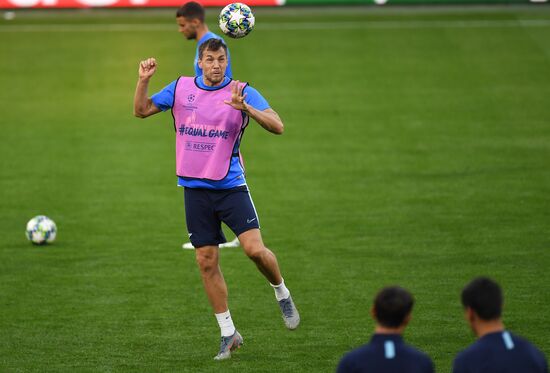 Футбол. Лига чемпионов. Тренировка ФК "Зенит"