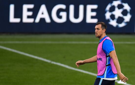 Футбол. Лига чемпионов. Тренировка ФК "Зенит"