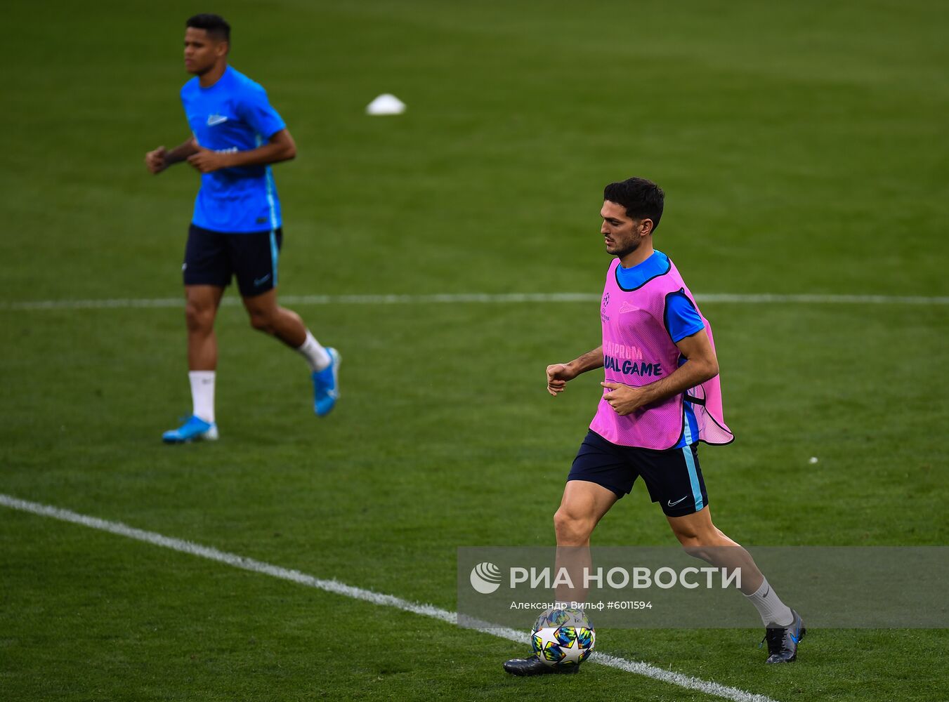 Футбол. Лига чемпионов. Тренировка ФК "Зенит"