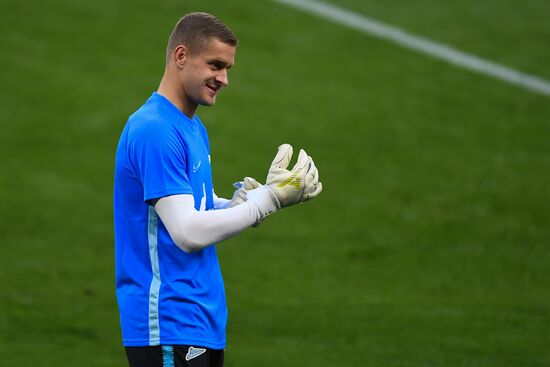 Футбол. Лига чемпионов. Тренировка ФК "Зенит"