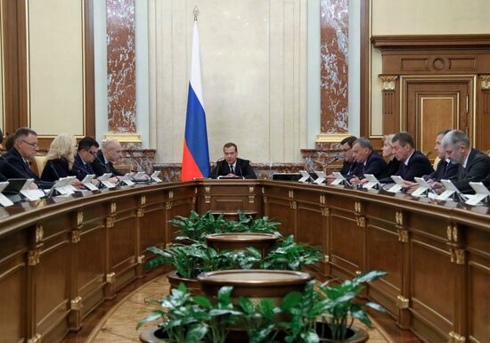 Премьер-министр РФ Д. Медведев провел заседание правительства РФ