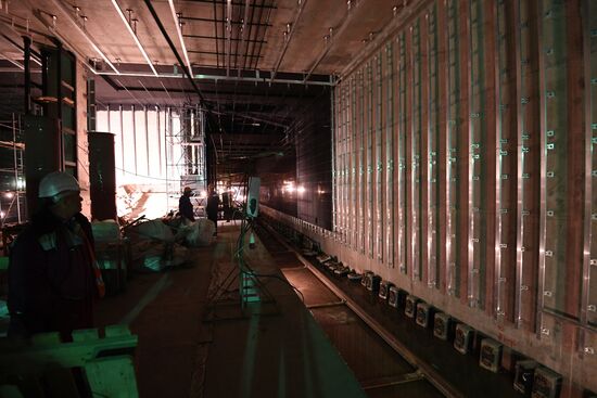 Строительство станции метро "Лефортово"