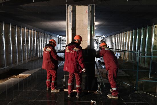 Строительство станции метро "Лефортово"