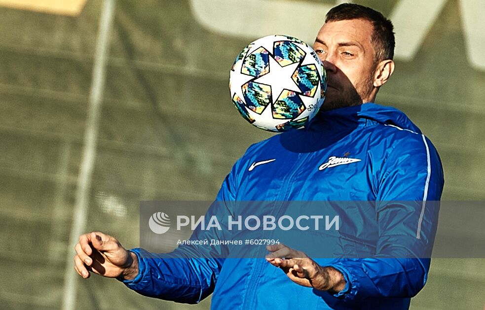 Футбол. Лига чемпионов. Тренировка ФК "Зенит"