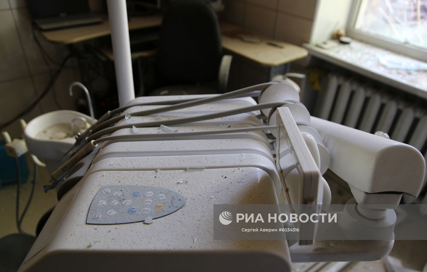 Последствия обстрела в Донецкой области