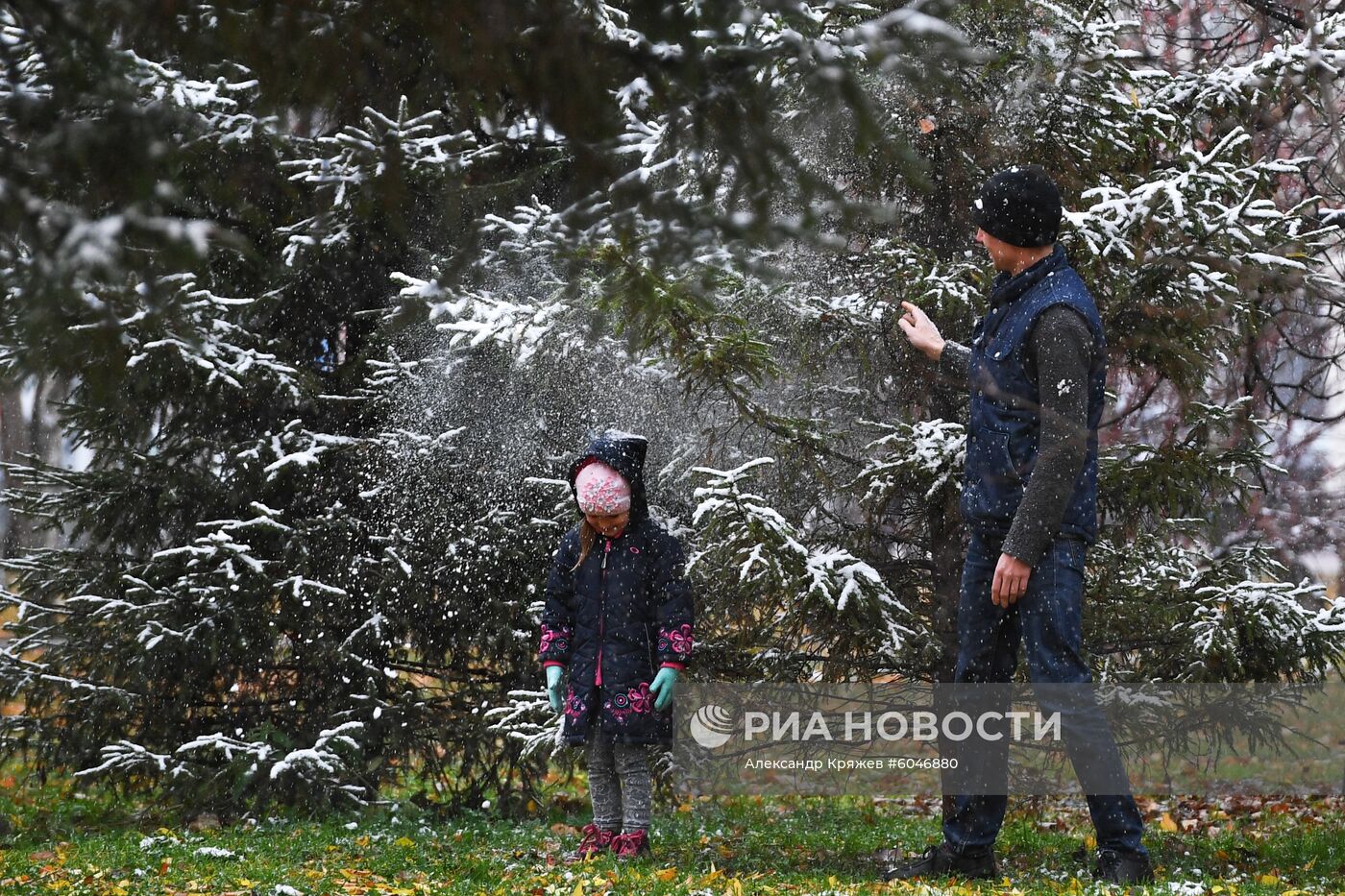 Первый снег в Новосибирске