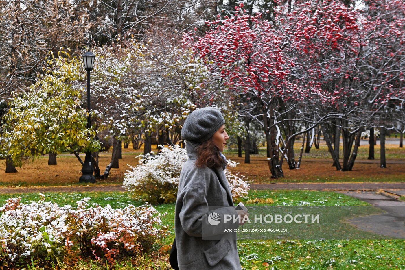 Первый снег в Новосибирске