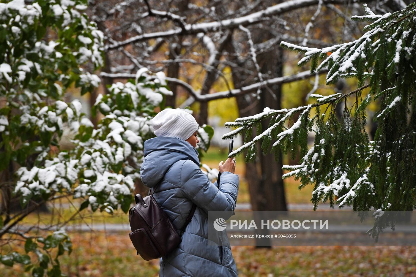 Первый снег в Новосибирске