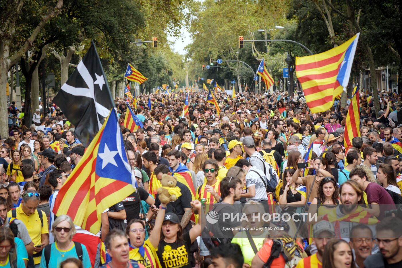 Акция протеста в Барселоне