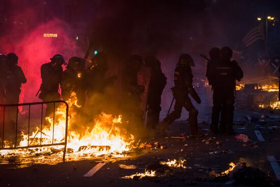 Акция протеста в Барселоне