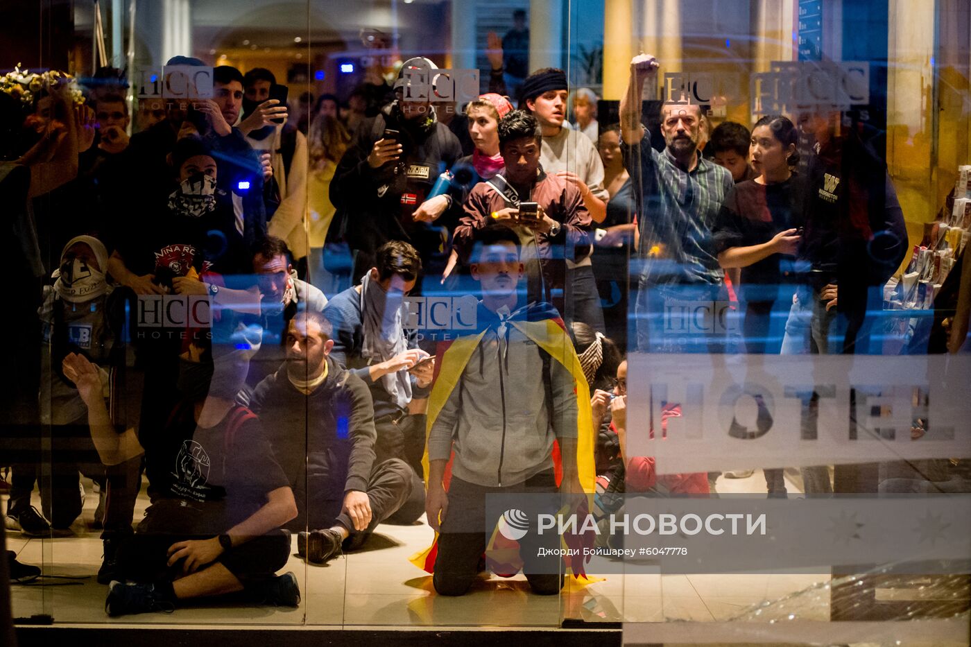 Акция протеста в Барселоне