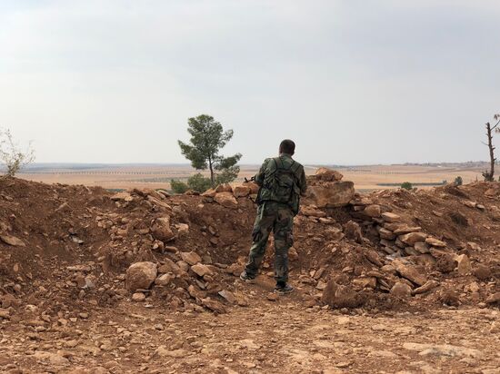 Линия обороны на северо-западе района Манбидж в Сирии