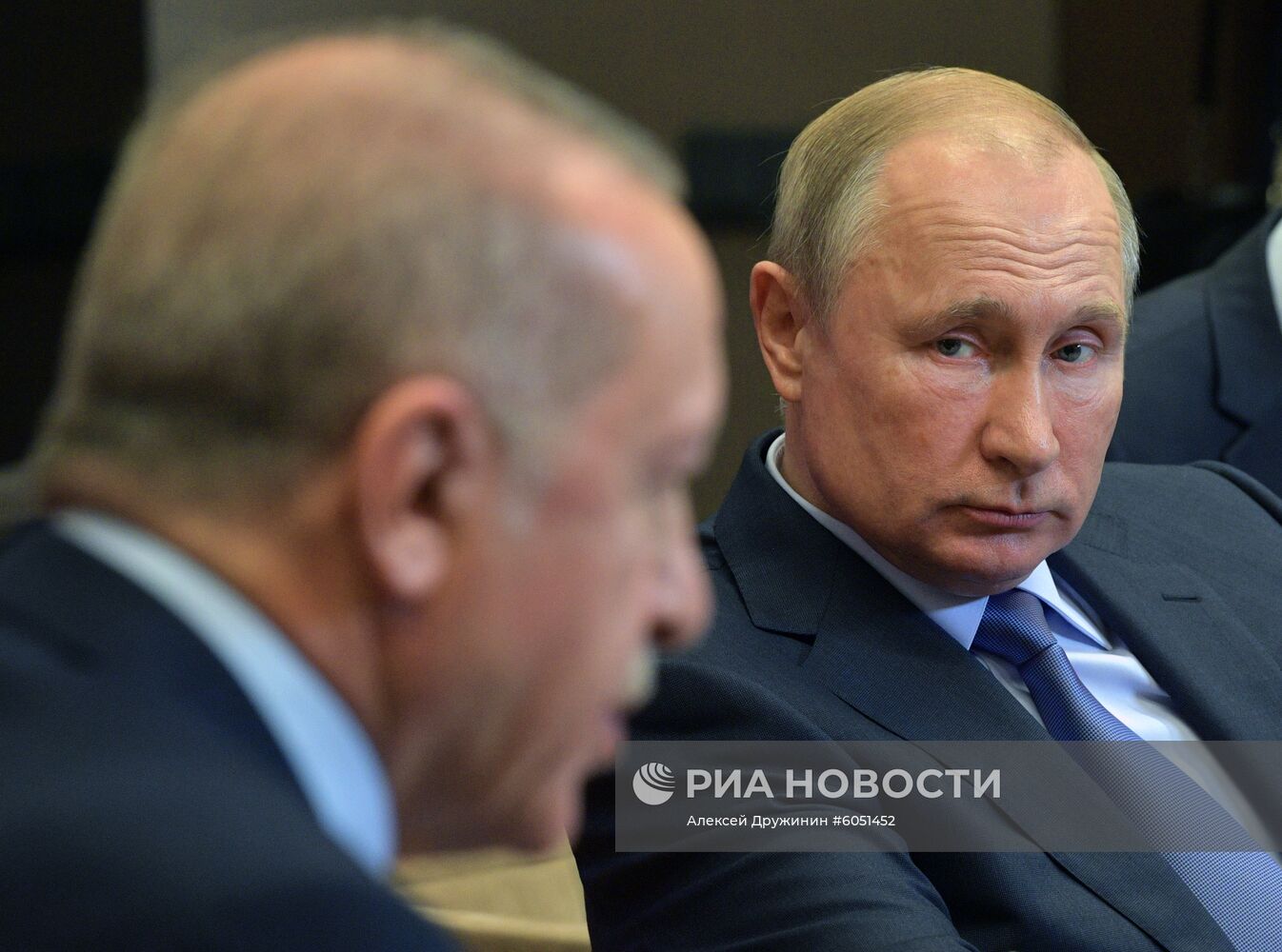 Президент РФ В. Путин встретился с президентом Турции Р. Т. Эрдоганом