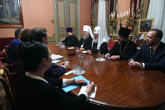 Встреча патриарха Кирилла с председателем Сената парламента Республики Казахстан Д. Назарбаевой