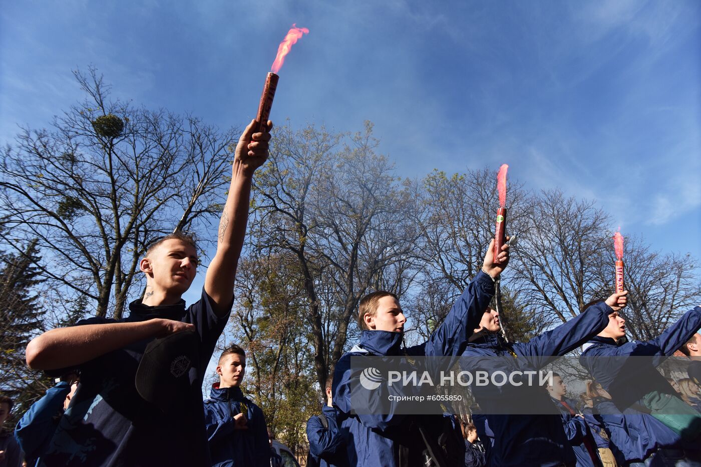 Акция протеста националистов во Львове