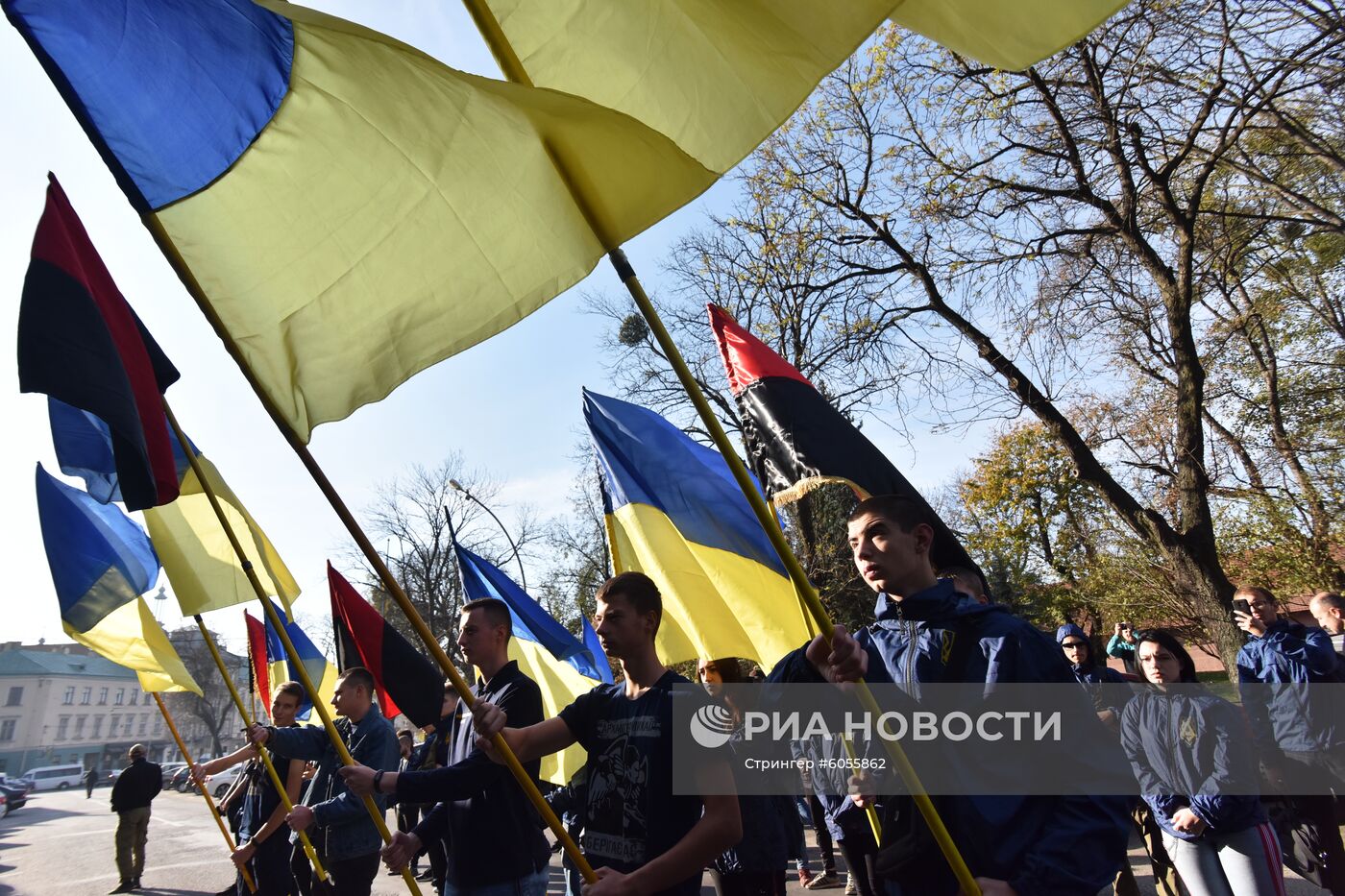 Акция протеста националистов во Львове