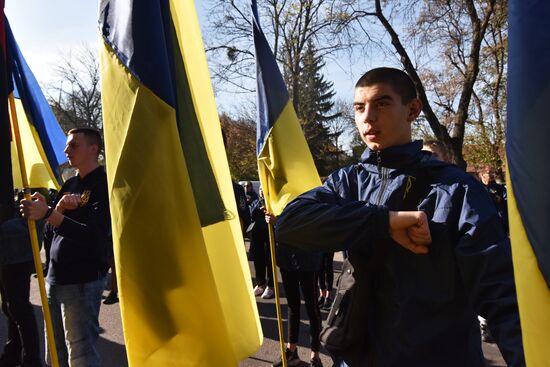 Акция протеста националистов во Львове