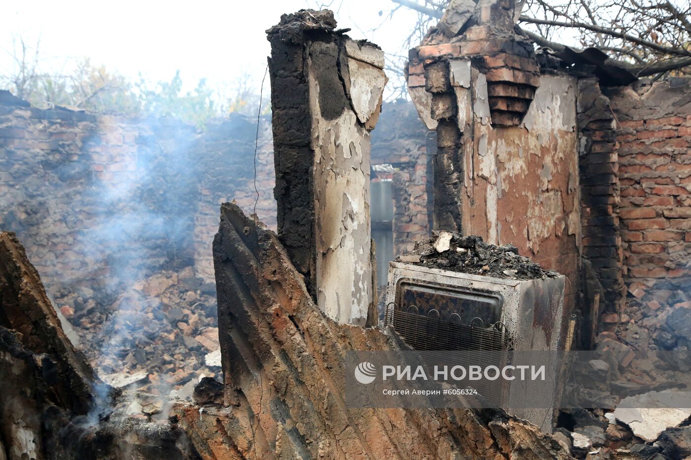 Последствия обстрела в Донецке