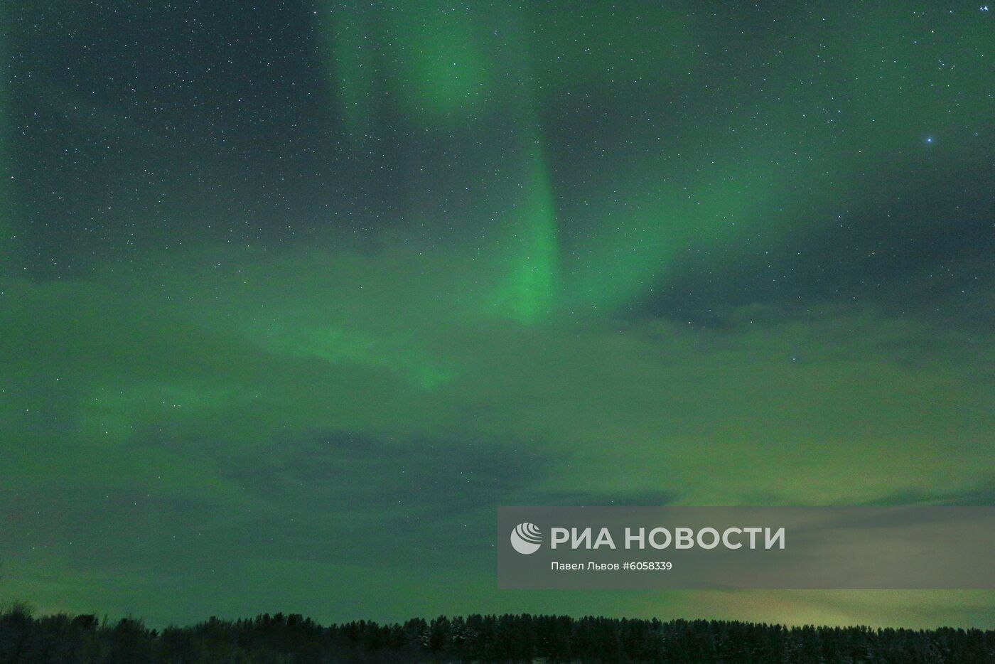 Северное сияние в Мурманской области